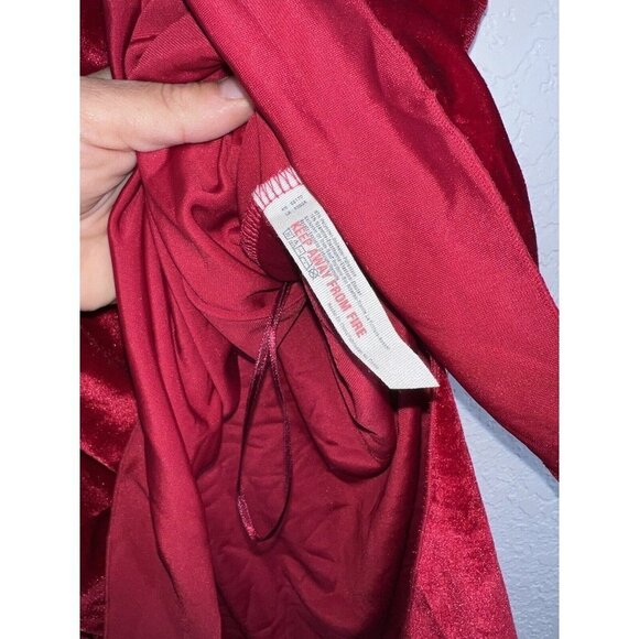 Free People Velvet Cami Very Red Size Large Tank Top Loose Side Slits Women’s 1E - Picture 6 of 8